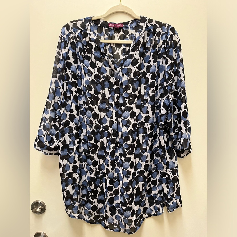 Jessica London sheer blouse, EUC, size 16